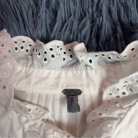 Anthropologie Bl-nk London White Eyelet Embroidered Blouse Size S - Picture 2 of 5